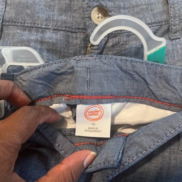 NWT  Wonder Nation Little Girl Denim Blue Shorts Size 10 - Picture 2 of 6